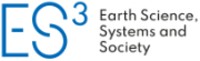 Capital E and S with a small 3 in large blue font to the left and Earth Science, Systems and Society in smaller black text to the right with a white background